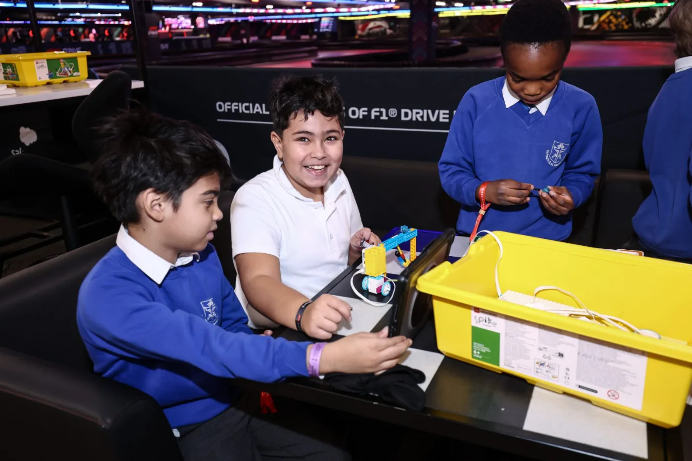 Young people at a Future Stars STEM session at F1 Drive, Tottenham