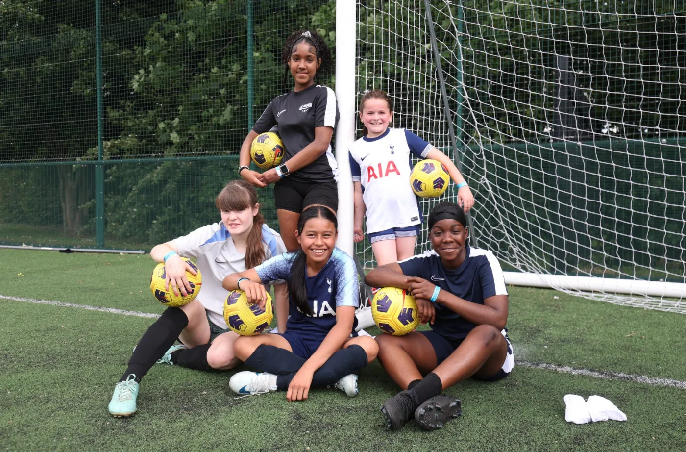 Young women taking part in a girls’ football session