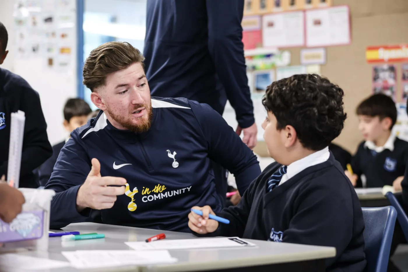 Primary school pupils in a Premier League Primary Stars classroom session
